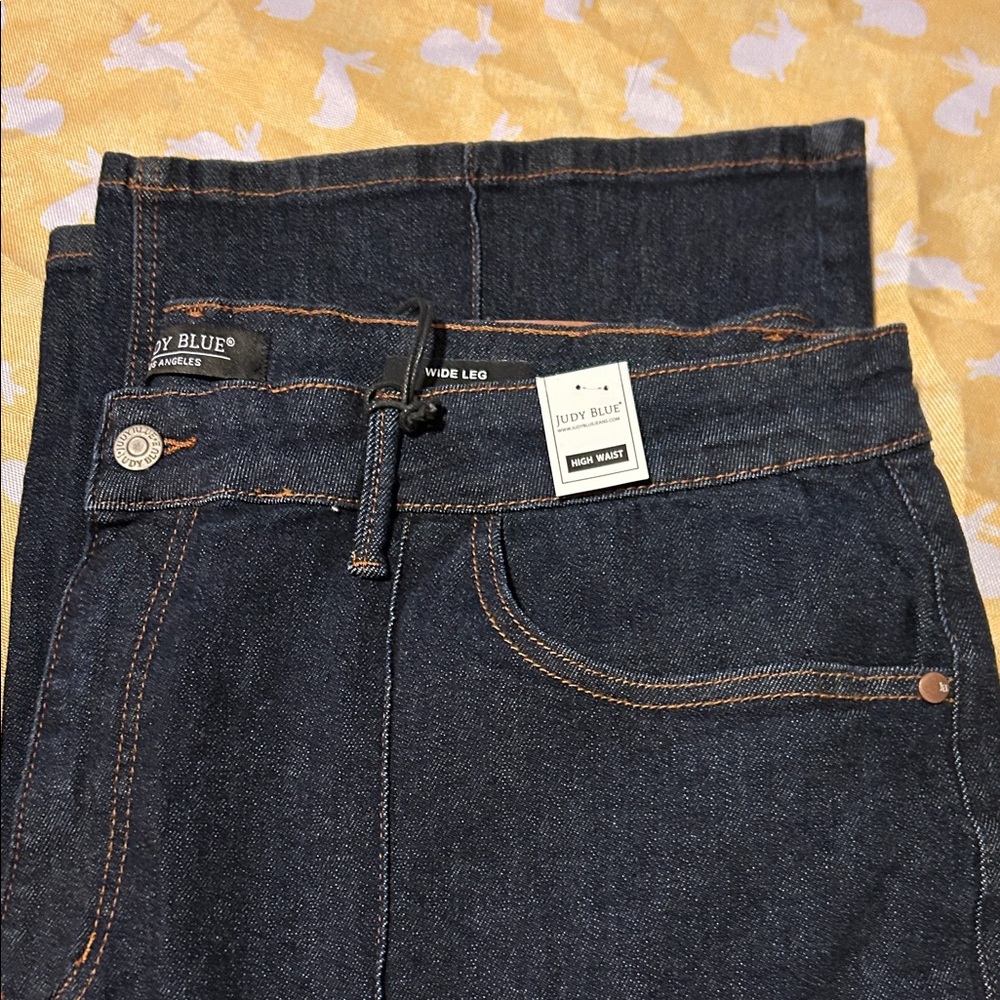 Judy Blue Dark Wash Wide Leg Blue Jeans Size 22W High Waist NWT - Picture 12 of 16
